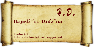 Hajmási Diána névjegykártya